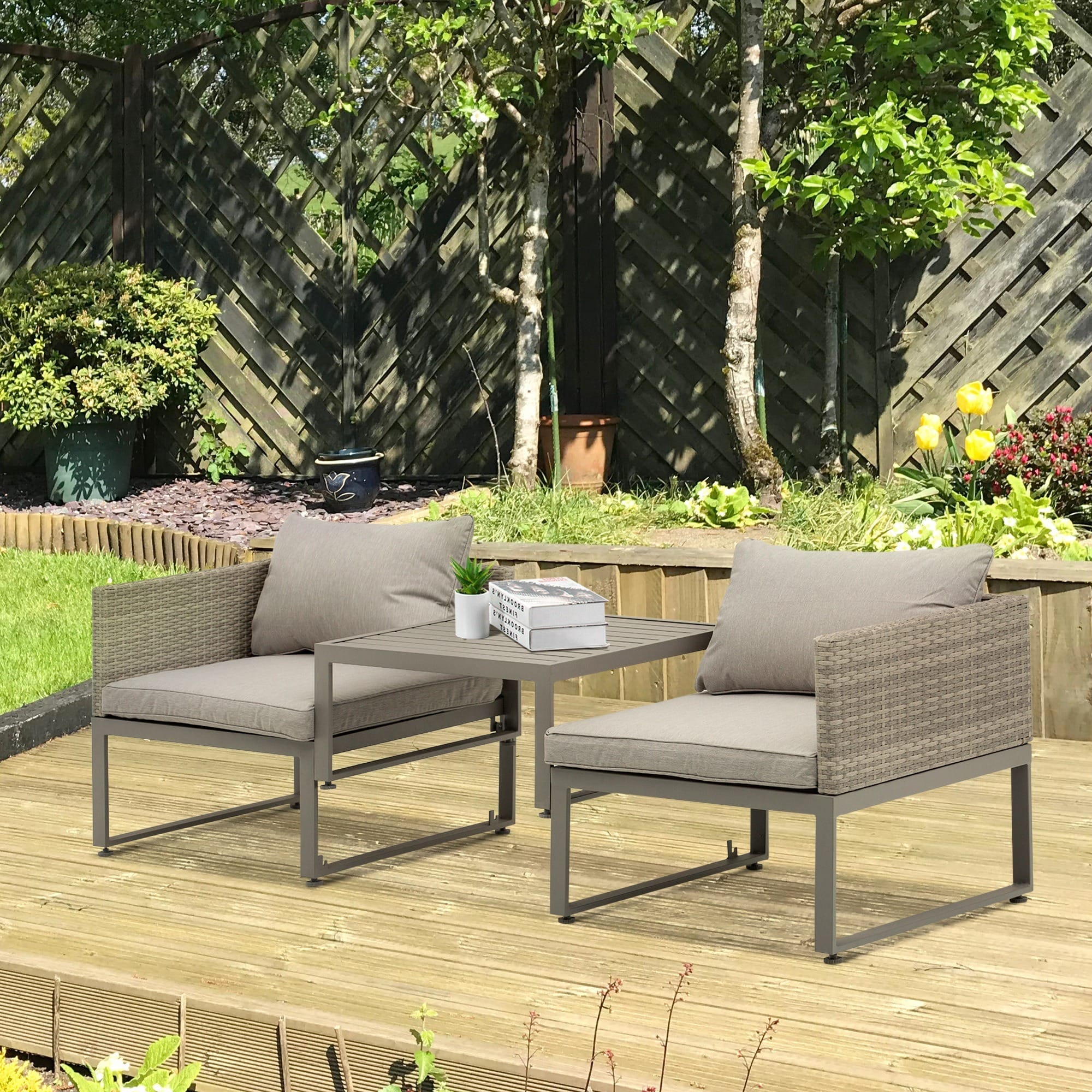 Outsunny 3-in-1 Coffee Table Lounger Outsunny 3-in-1 Coffee Table Lounger