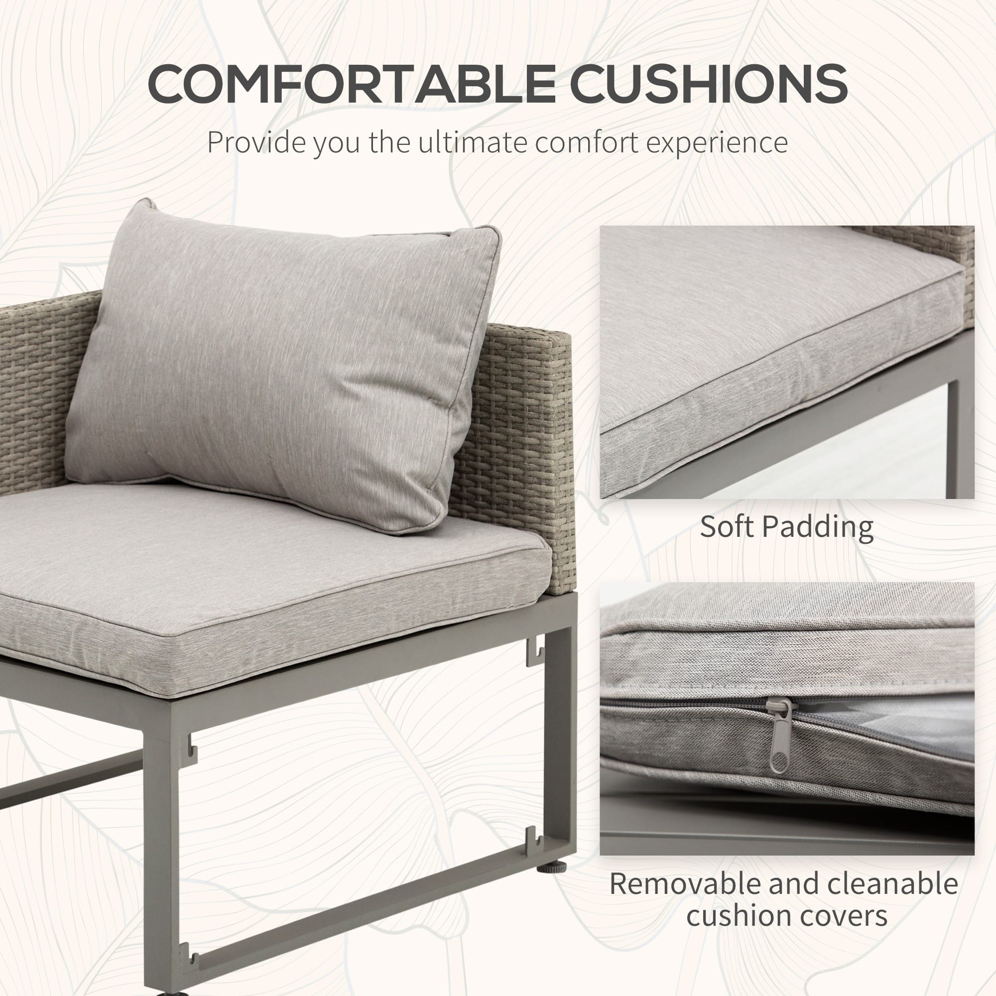 Outsunny 3-in-1 Coffee Table Lounger Outsunny 3-in-1 Coffee Table Lounger