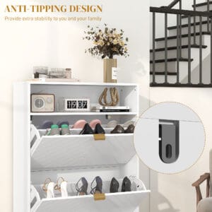 Homcom Narrow Shoe Storage Cabinet