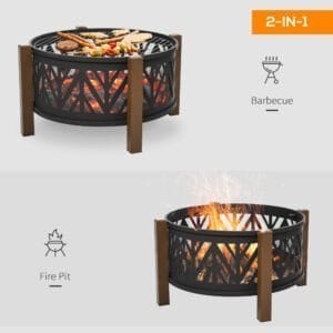 Homcom 2-in-1 Fire Pit Bowl