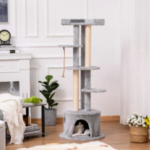 Pawhut Cat Tree Tower w/ Scratching Post