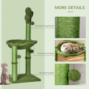 Pawhut Cactus Cat Tree w/ Scratch Post