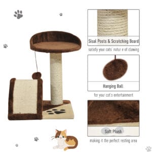 Pawhut Cat Tree Activity Sisal Scratcher