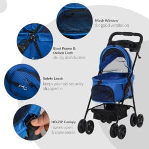 Pawhut Dog Stroller Travel Carriage