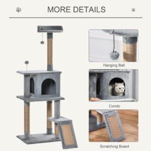 Pawhut Cat Tree Tower Climbing Activity