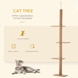 Pawhut Floor To Ceiling Cat Tree 260cm