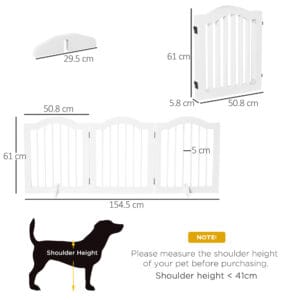 Pawhut Dog Gate w/ Support Feet Wood
