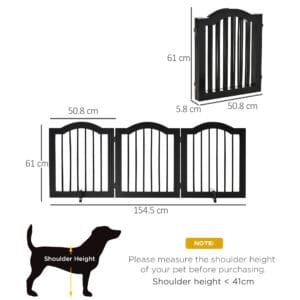 Pawhut 3 Panels Dog Gate Safety Barrier
