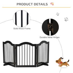 Pawhut 3 Panels Dog Gate Safety Barrier