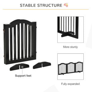 Pawhut 3 Panels Dog Gate Safety Barrier