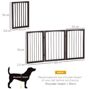 Pawhut Pet Safety Gate Dog Fence Pine Wood