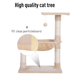 Pawhut Cat Activity Tree Tower Two-Tier