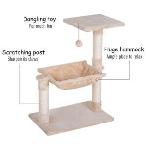 Pawhut Cat Activity Tree Tower Two-Tier