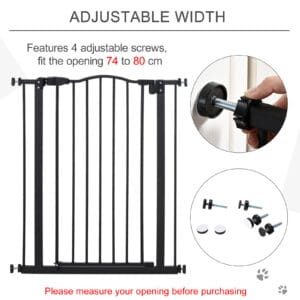 Pawhut Pet Safety Barrier w/ Auto-Close