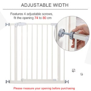 Pawhut Pet Safety Barrier w/ Auto-Close
