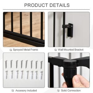 Pawhut Pet Gate 5-Panel Stair Barrier