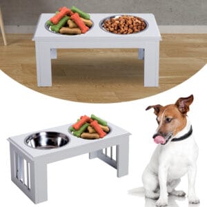 Pawhut Elevated Double Dog Bowls