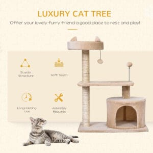 Pawhut Cat Tree Tower Scratching Post