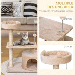 Pawhut Cat Tree Tower Scratching Post