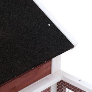 Pawhut Rabbit Hutch Wooden w/ Tray Ramp