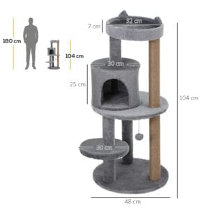 Pawhut Cat Activity Tree w/ Scratch Posts Pawhut Cat Activity Tree w/ Scratch Posts