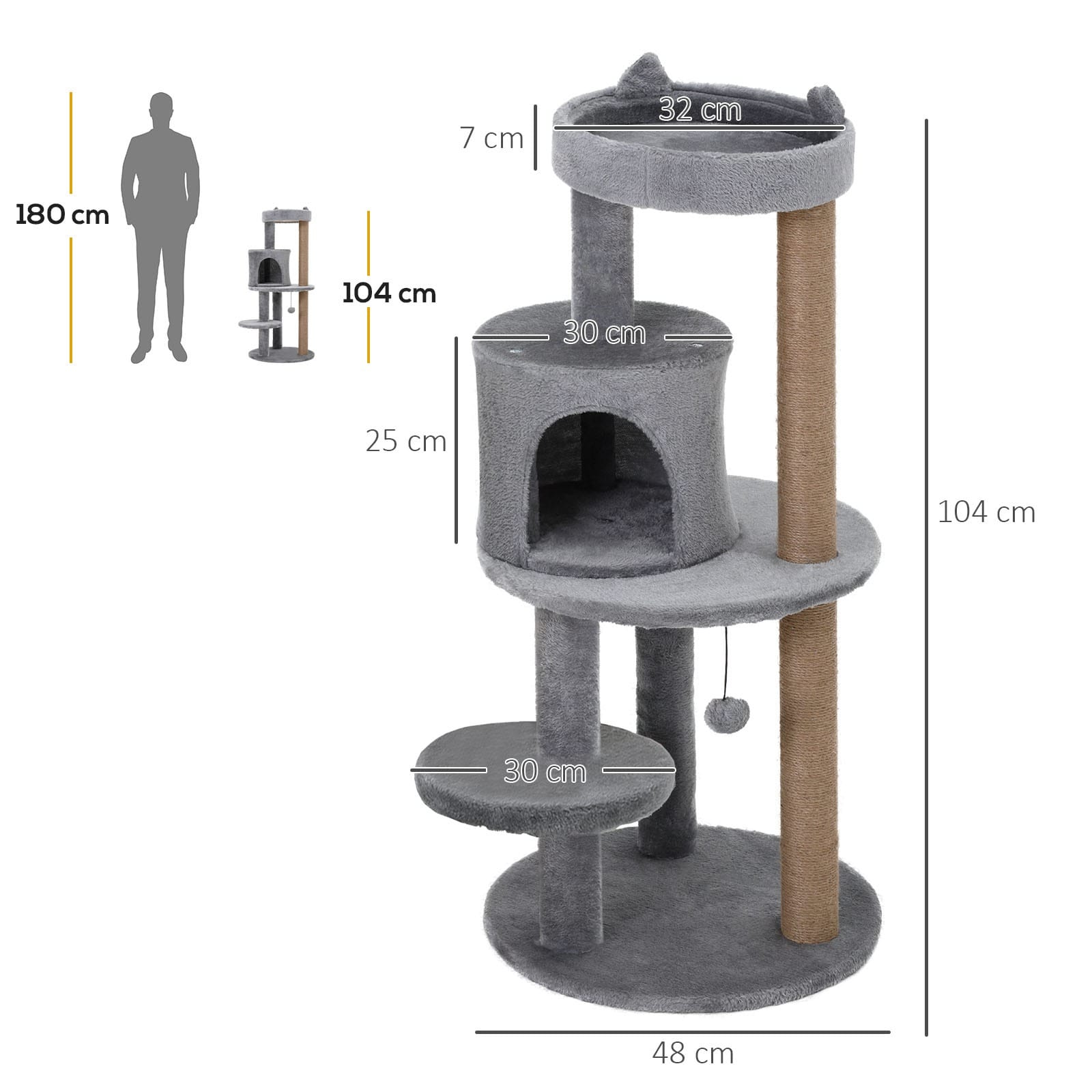 Pawhut Cat Activity Tree w/ Scratch Posts Pawhut Cat Activity Tree w/ Scratch Posts