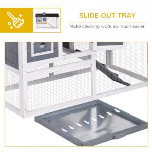 Pawhut Rabbit Hutch Wood w/ Pull Out Tray