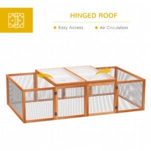 PawHut Rabbit Hutch Cage With Run and Play Space