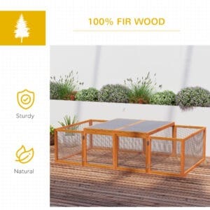 PawHut Rabbit Hutch Cage With Run and Play Space