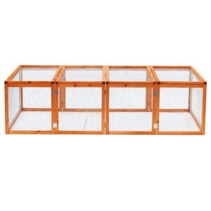 PawHut Rabbit Hutch Cage With Run and Play Space
