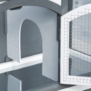 Pawhut Wooden Rabbit Hutch w/ Roof