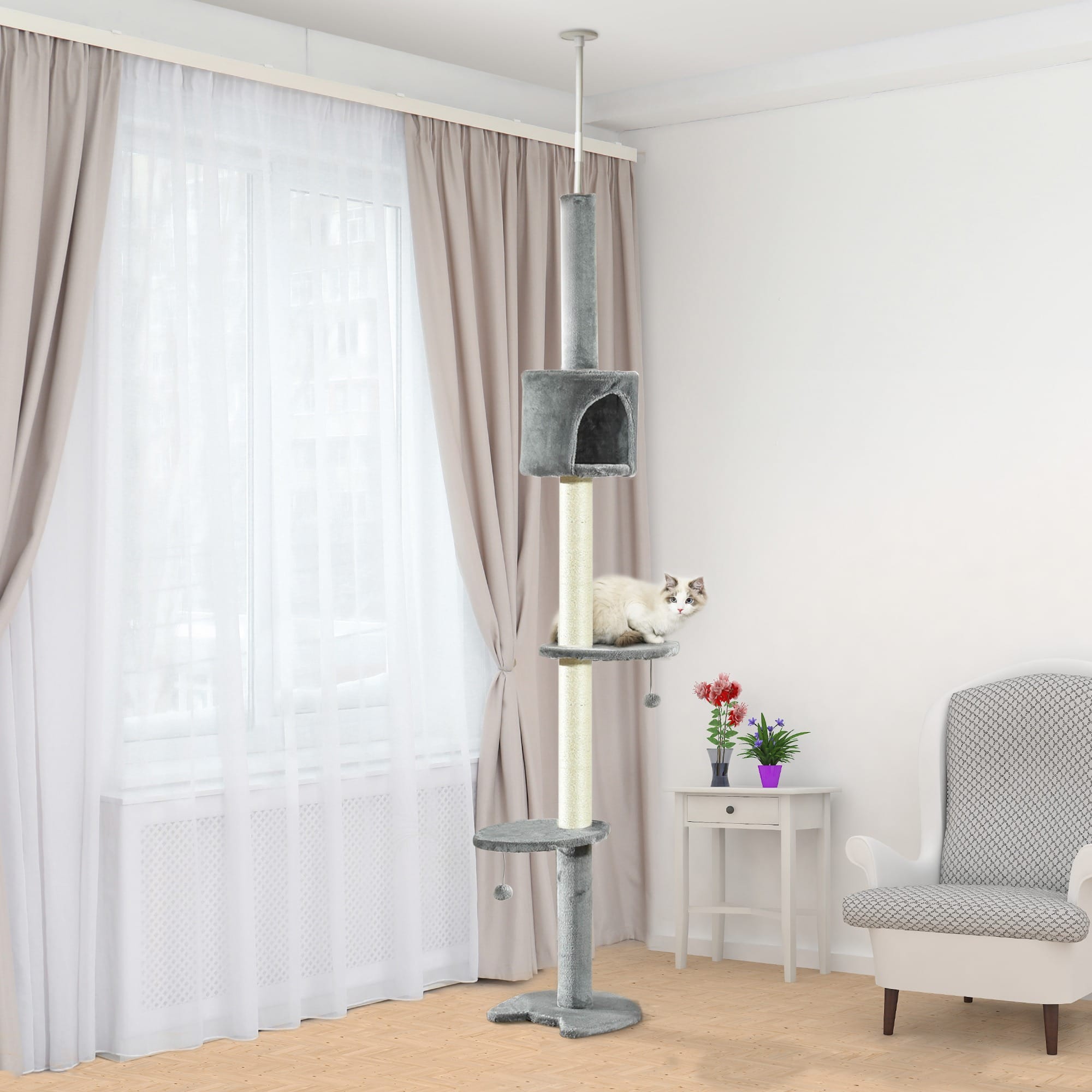 Pawhut Cat Tree Multi Floor with Scratching Post Pawhut Cat Tree Multi Floor with Scratching Post