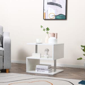 Homcom Side Table 2 Tier Storage Shelf