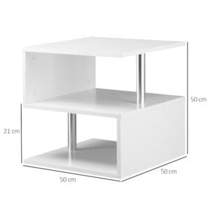Homcom Side Table 2 Tier Storage Shelf