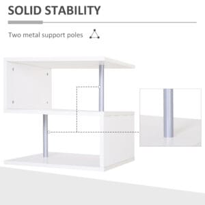 Homcom Side Table 2 Tier Storage Shelf