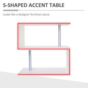 Homcom Side Table 2 Tier Storage Shelf