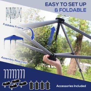 Outsunny Pop Up Gazebo 3 x 3m Blue