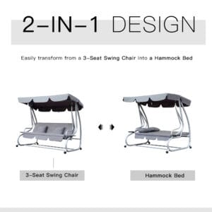 Outsunny 3-Seater Hammock Swing Bench