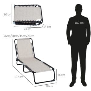 Outsunny Sun Lounger Chair Recliner