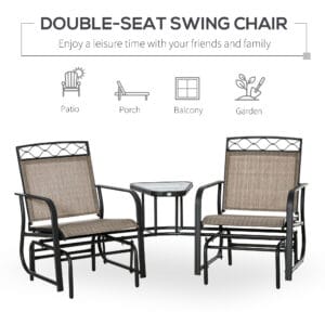 Outsunny 2 Seater Patio Rocking Chair