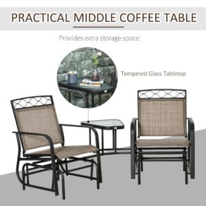 Outsunny 2 Seater Patio Rocking Chair