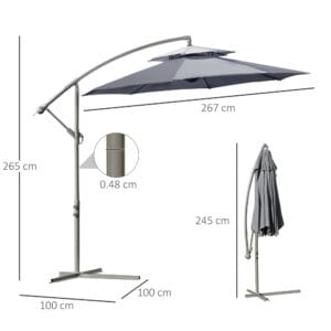 Outsunny Parasol Cantilever 2.7m