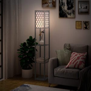 Homcom Shelf Floor Lamp W/4-tier Shelves