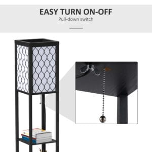 Homcom Shelf Floor Lamp W/4-tier Shelves