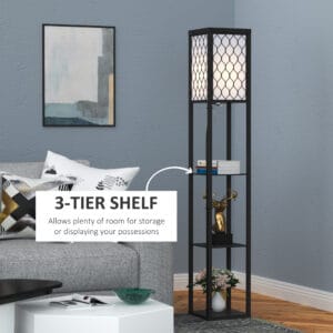 Homcom Shelf Floor Lamp W/4-tier Shelves