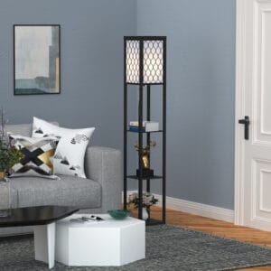 Homcom Shelf Floor Lamp W/4-tier Shelves