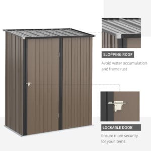 Outsunny Garden Shed Steel w/ Lockable Door