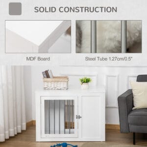 Pawhut Furniture Style Dog Crate w/ 2 Doors