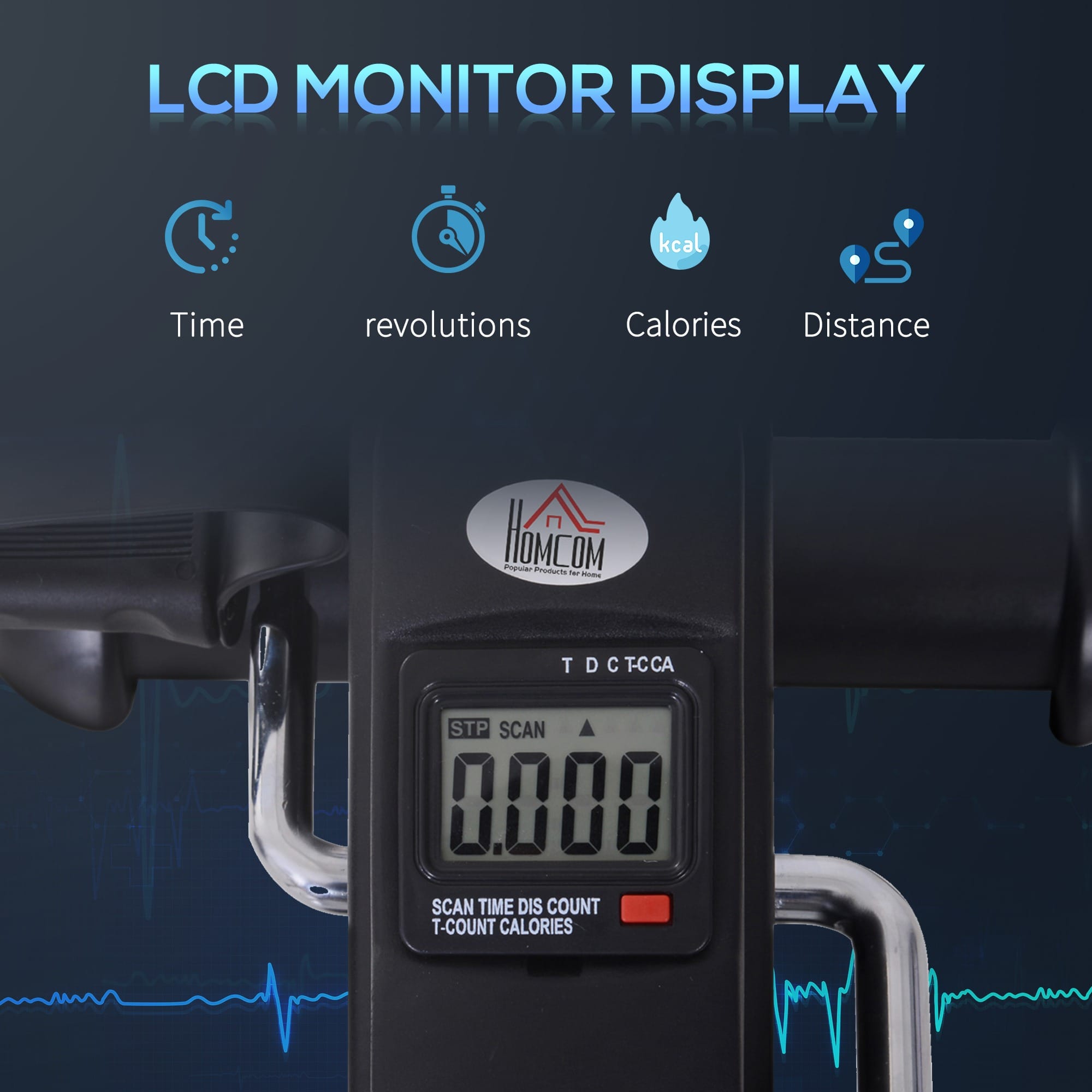 HOMCOM Mini Exercise Bike Portable HOMCOM Mini Exercise Bike Portable