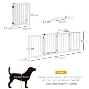 Pawhut Freestanding Pet Gate w/ 2 Feet
